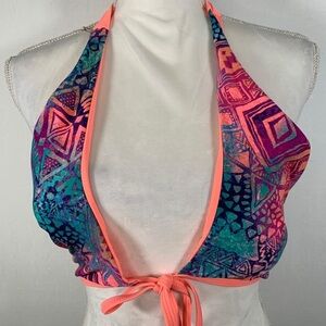Tinibikini Reversible Tie Front Halter Top Size L